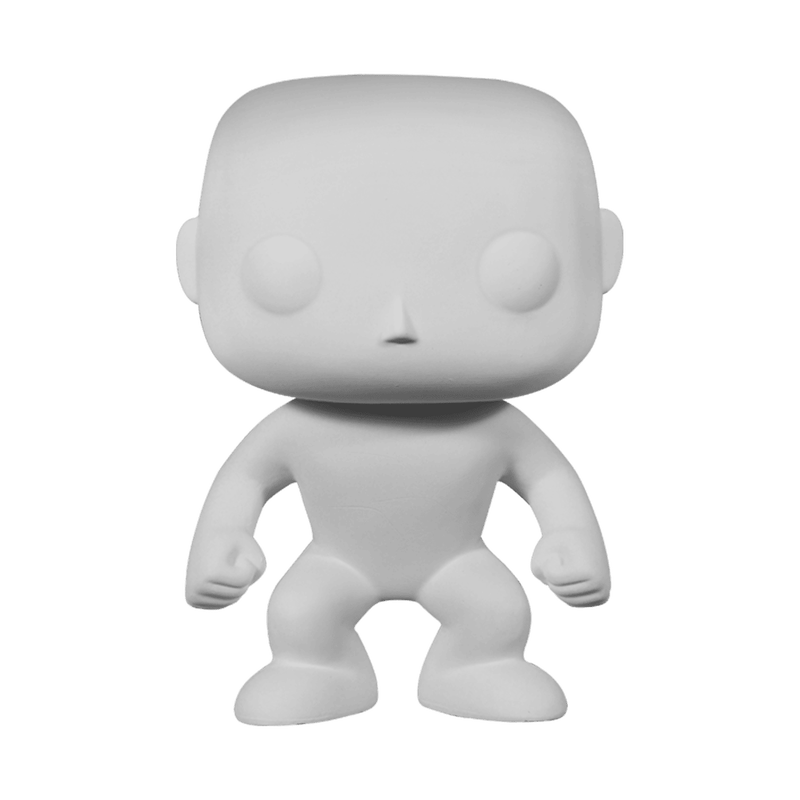 DIY Pop! Human-shaped Pop! figure that's white/blank and prepped for painting or drawing.